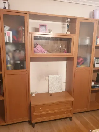 Mueble de salón modular macizo cerezo