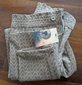 Pantalón mujer talla 38 beige/marrón