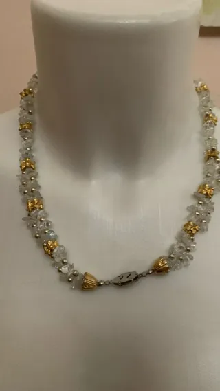 Collana vintage pietre trasparenti e oro