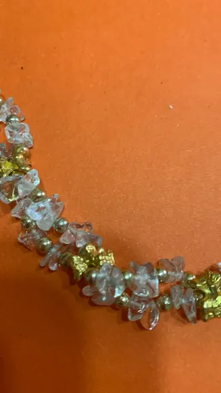 Collana vintage pietre trasparenti e oro