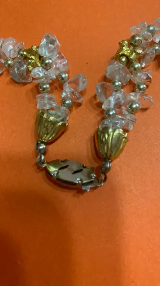 Collana vintage pietre trasparenti e oro