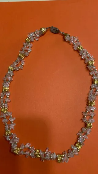 Collana vintage pietre trasparenti e oro