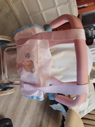 Carrito de muñecas rosa para niña de 3 a 6 años