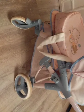 Carrito de muñecas rosa para niña de 3 a 6 años