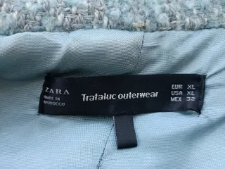 Chaqueta Zara tweed gris perla aguamarina