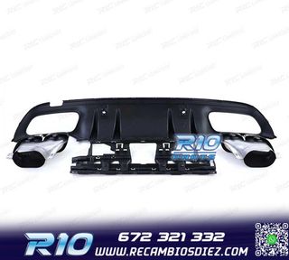 DIFUSOR MERCEDES CLASE C W205 SEDAN 18-21 NEGRO BRILLANTE +