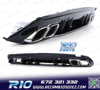 DIFUSOR MERCEDES CLASE C W205 SEDAN 18-21 NEGRO BRILLANTE +