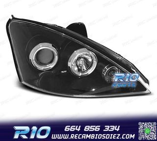 FAROS FORD FOCUS 98-01 OJOS ANGEL LED FONDO NEGRO