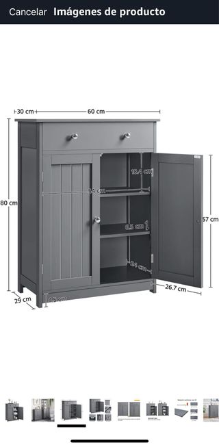 Armario baño independiente Yaheetech madera