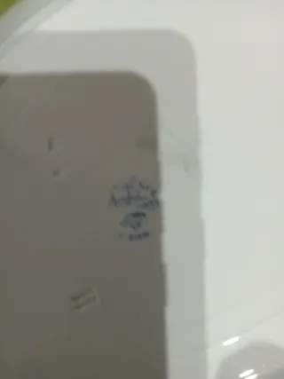 Plato antiguo decorativo azul y blanco 11AB