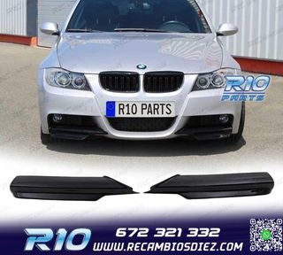 SPLITTERS PARAGOLPES BMW E90 E91 05-08 LOOK M NEGRO BRILLO