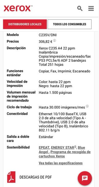 Impresora Xerox laser C235 Multifunción