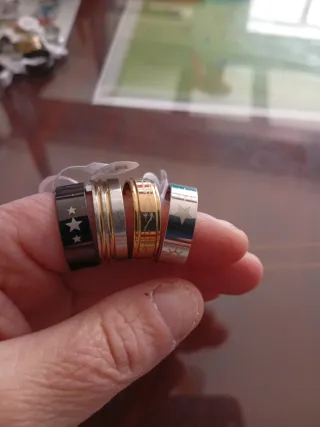 Anillos de acero varios diseños, resto de tienda 1