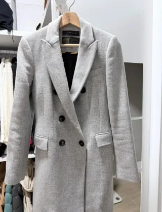 Abrigo Zara Manteco Gris