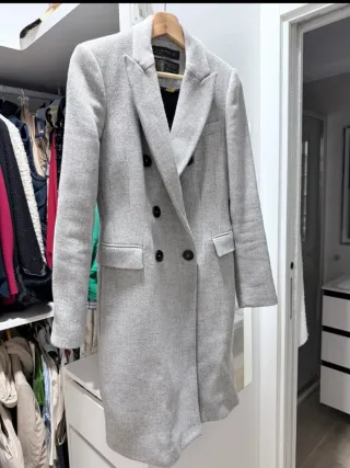 Abrigo Zara Manteco Gris