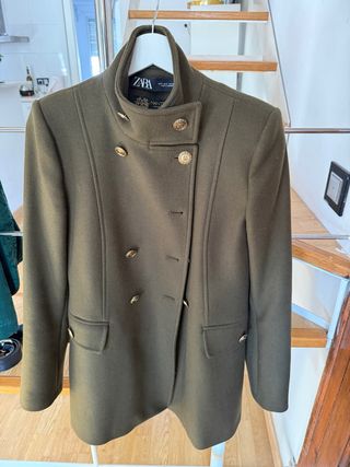 Chaqueta Zara Lana Verde Militar