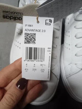 Adidas Advantage 2.0 Bianche 36 2/3 Nuove