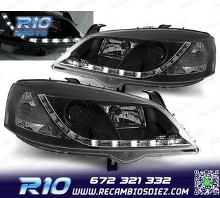 FAROS PARA OPEL ASTRA G 97-04 LUZ DIURA NEGROS