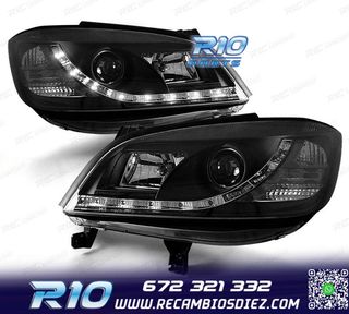 FAROS PARA OPEL ZAFIRA 99-05 LUZ DIURNA LED NEGROS