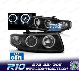 FAROS SEAT LEON TOLEDO 1M 99-05 OJOS ANGEL CCFL FONDO NEGRO