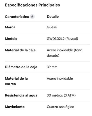 Reloj Guess GW0302L2 Dorado y Plateado