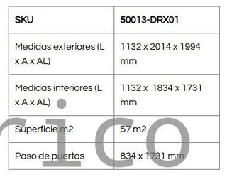 Caseta Metálica Top Atenea 113x201x199 cm - Duramax