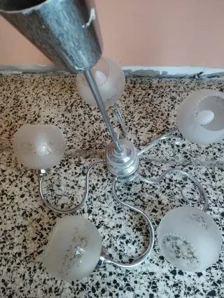 Lámpara de techo antigua metal y cristal