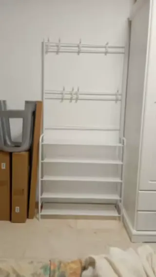 Porta scarpe multifunzione con piedistallo (5 ripiani) in scatola