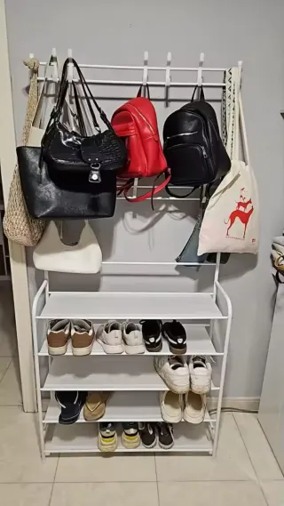 Porta scarpe multifunzione con piedistallo (5 ripiani) in scatola