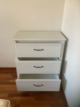 Cómoda de madera blanca 93x80x97,5