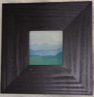 Quadro dipinto ad olio con cornice in legno