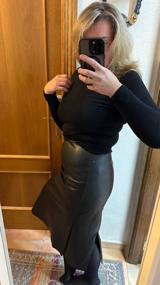 Falda de piel Weekend Talla 40