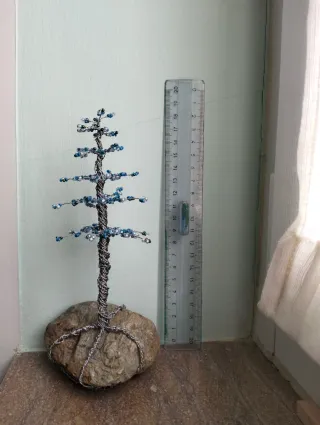 Alberello Handmade perline e fil di ferro