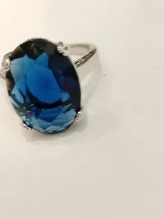 Anillo Plata con Circonita Azul