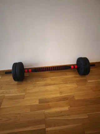 Barra pesas rusa mancuernas pesos kit modular 30kg