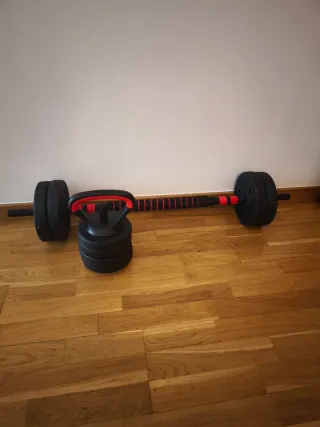 Barra pesas rusa mancuernas pesos kit modular 30kg