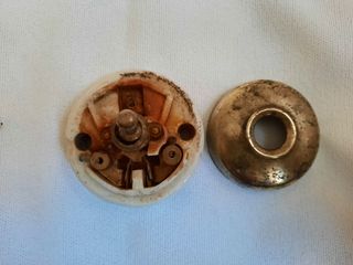 Interruptor antiguo latón y porcelana