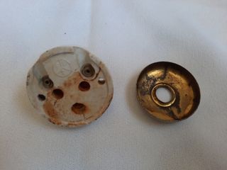 Interruptor antiguo latón y porcelana