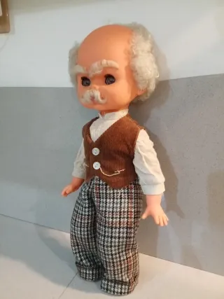Bambola vintage uomo anziano