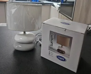 Lampada da tavolo Lumetto ceramica tessuto