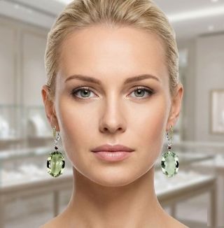 Pendientes Plata Amatista Verde y Zafiro Natural