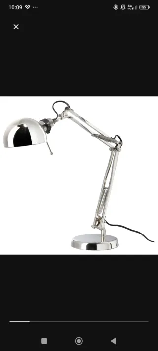 Lámpara de trabajo IKEA FORSÅ niquelada