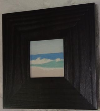 Quadro originale dipinto ad olio con cornice in legno