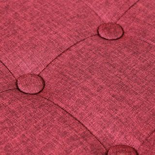 Pouf Contenitore Quadrato in Tessuto Rosso 40cm