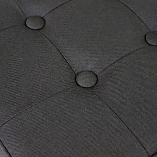 Pouf Contenitore Quadrato in Tessuto Nero 40 cm