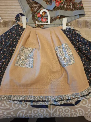 Traje Baturra Niña Blanco y Multicolor