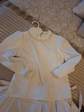 Traje Baturra Niña Blanco y Multicolor