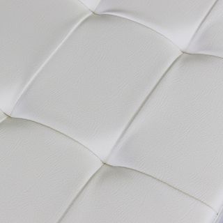 Pouf Contenitore Rettangolare Ecopelle 76cm Bianco