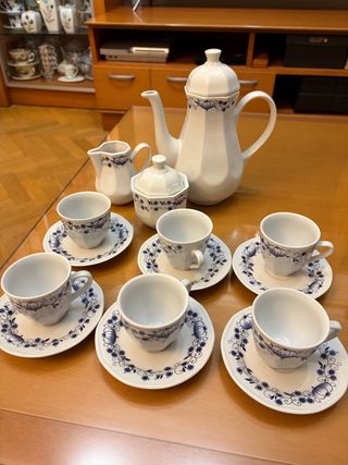 Juego de té o café porcelana antigua floral