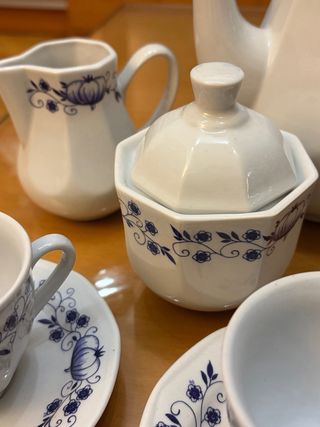 Juego de té o café porcelana antigua floral